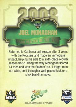 2009 Select Classic - Club Player of the Year #CP3 Joel Monaghan Back